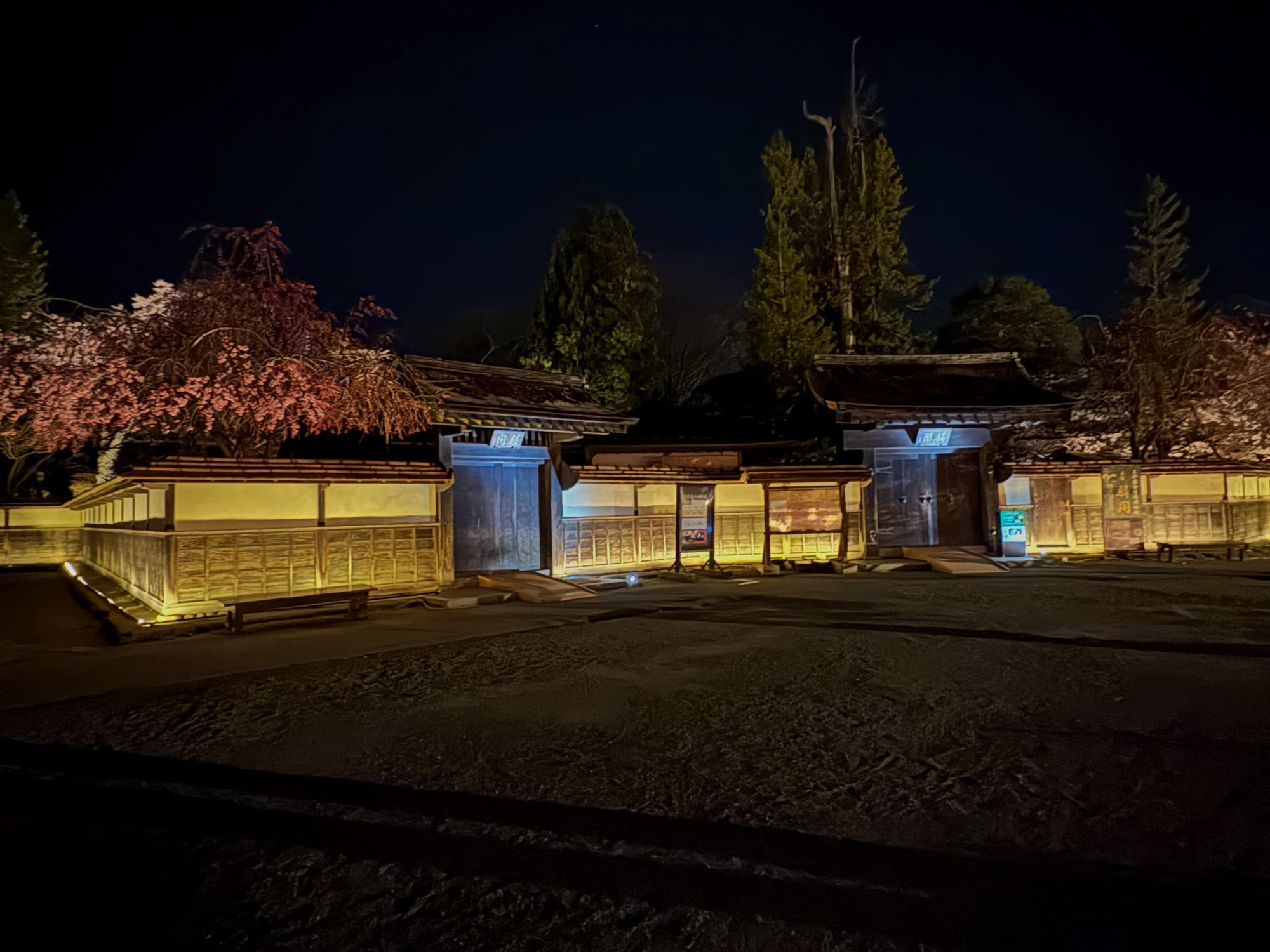 鶴ヶ城(若松城)夜桜見物 茶室 麟閣(りんかく)