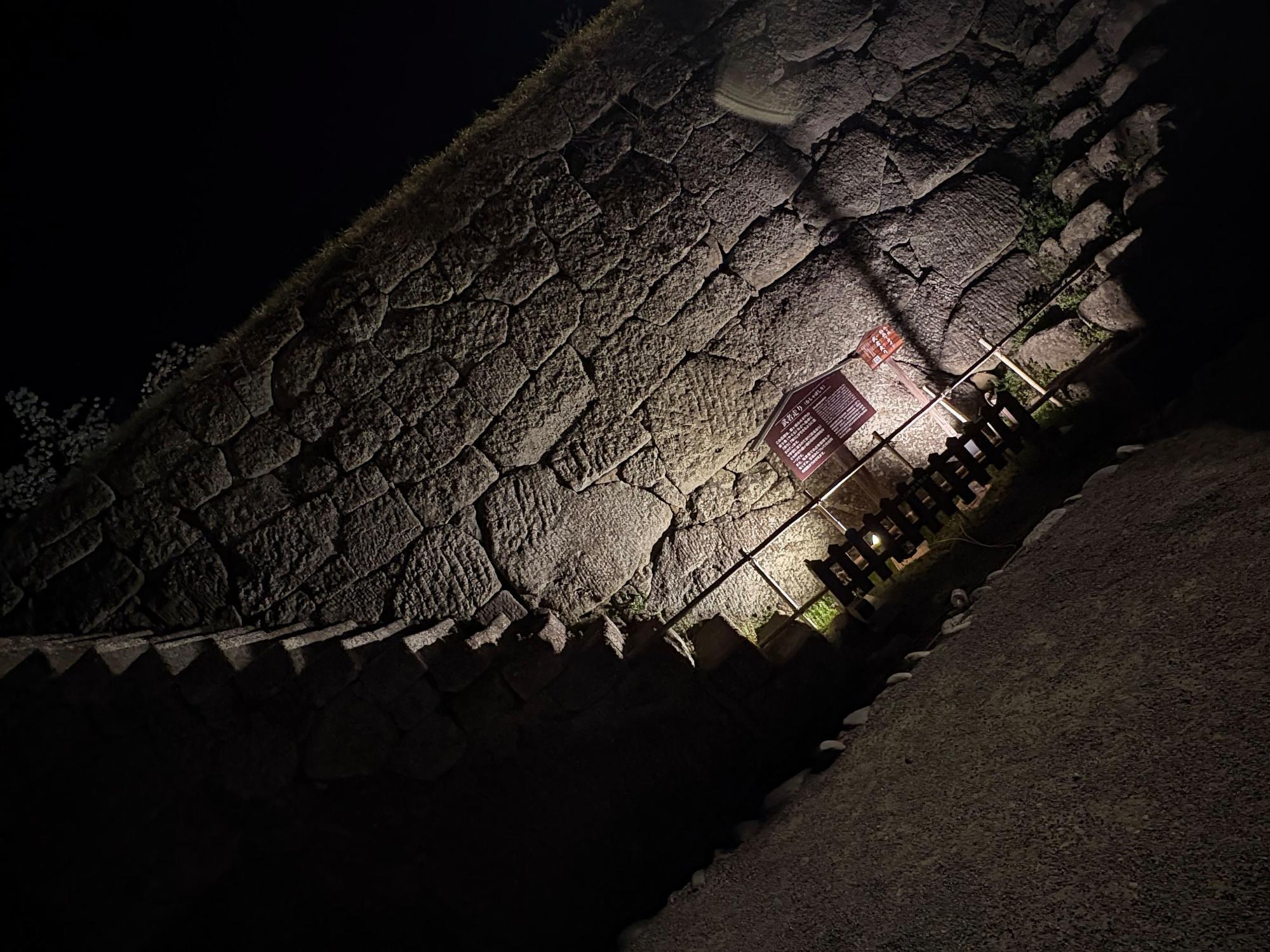 鶴ヶ城(若松城)夜桜見物 武者走り (ハート岩)