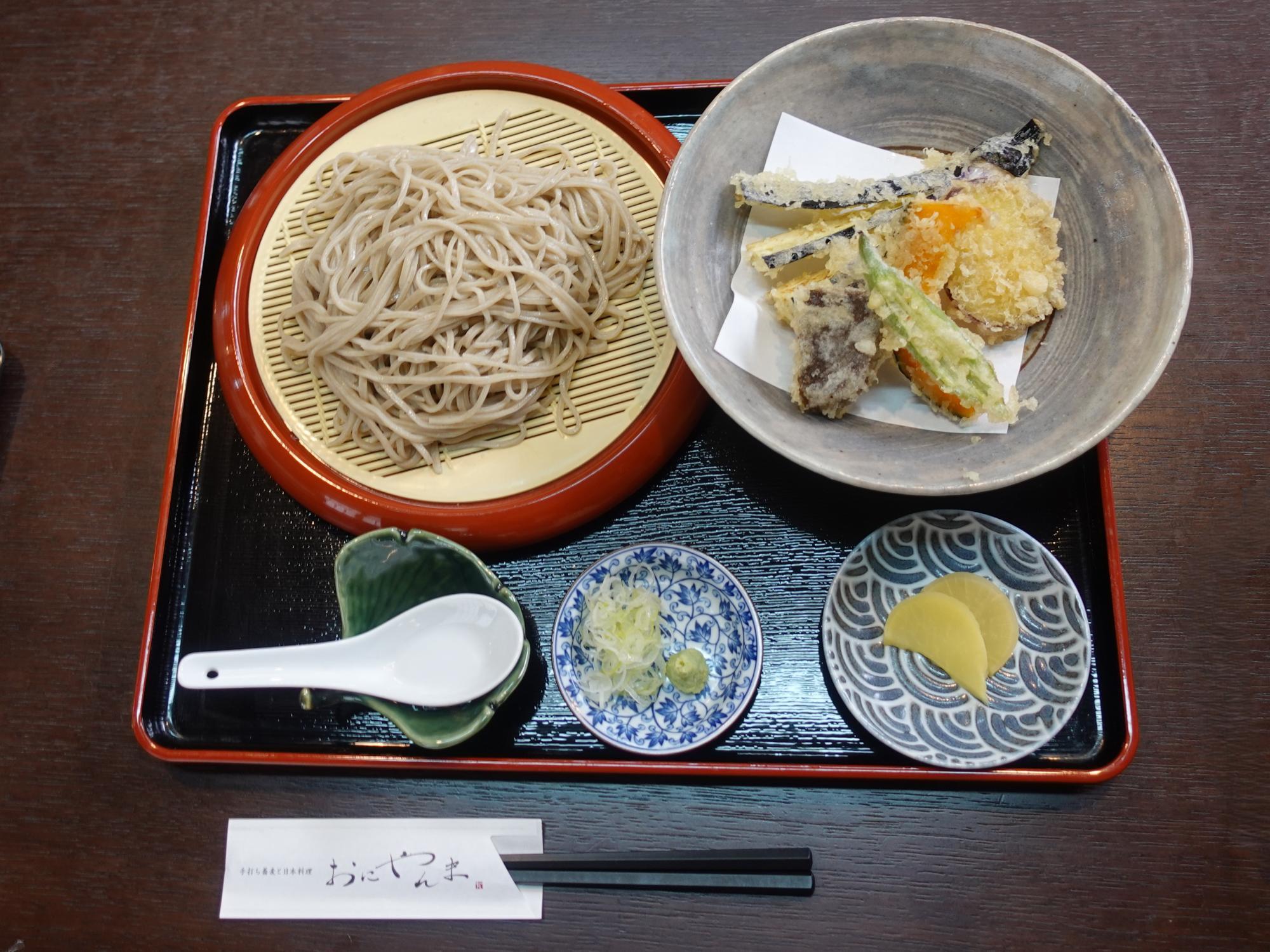 會津 おにやんま くるみ蕎麦 + 野菜天セット