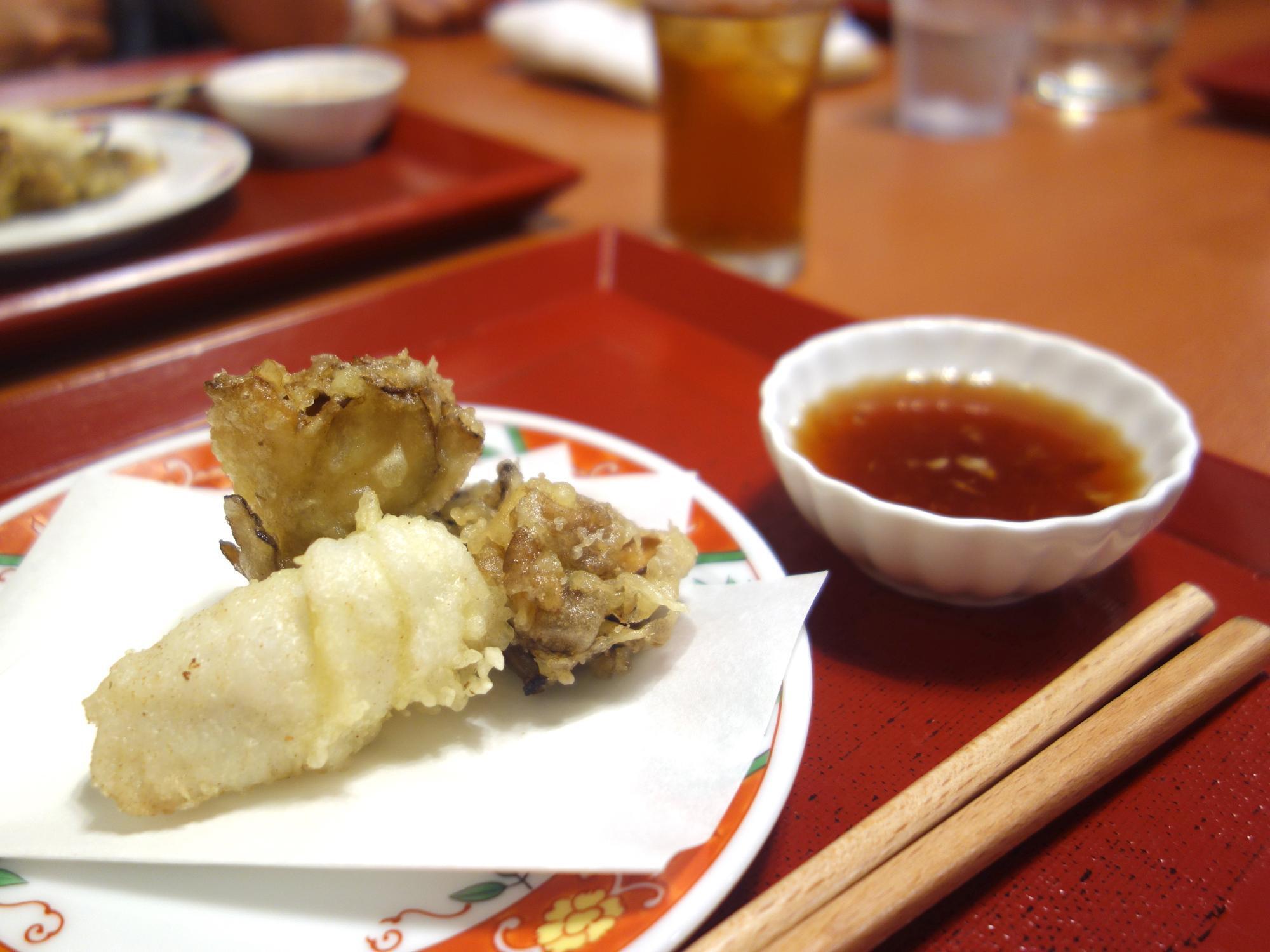 ハジメ ハモと舞茸の天ぷら