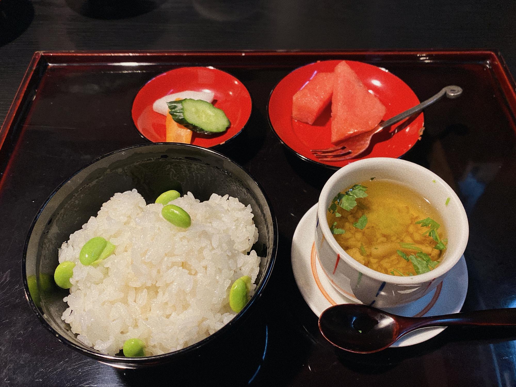 大正浪漫 渋川問屋 ご飯、そば粒がゆ