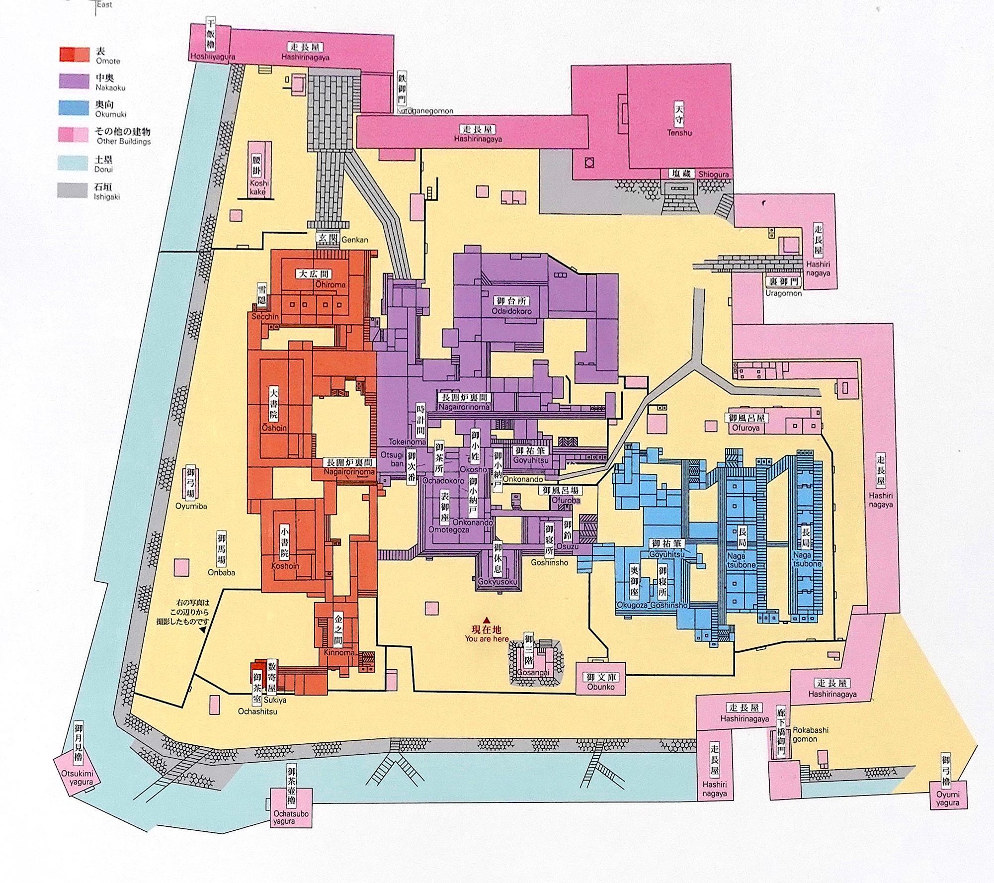 鶴ヶ城(若松城) 本丸案内図