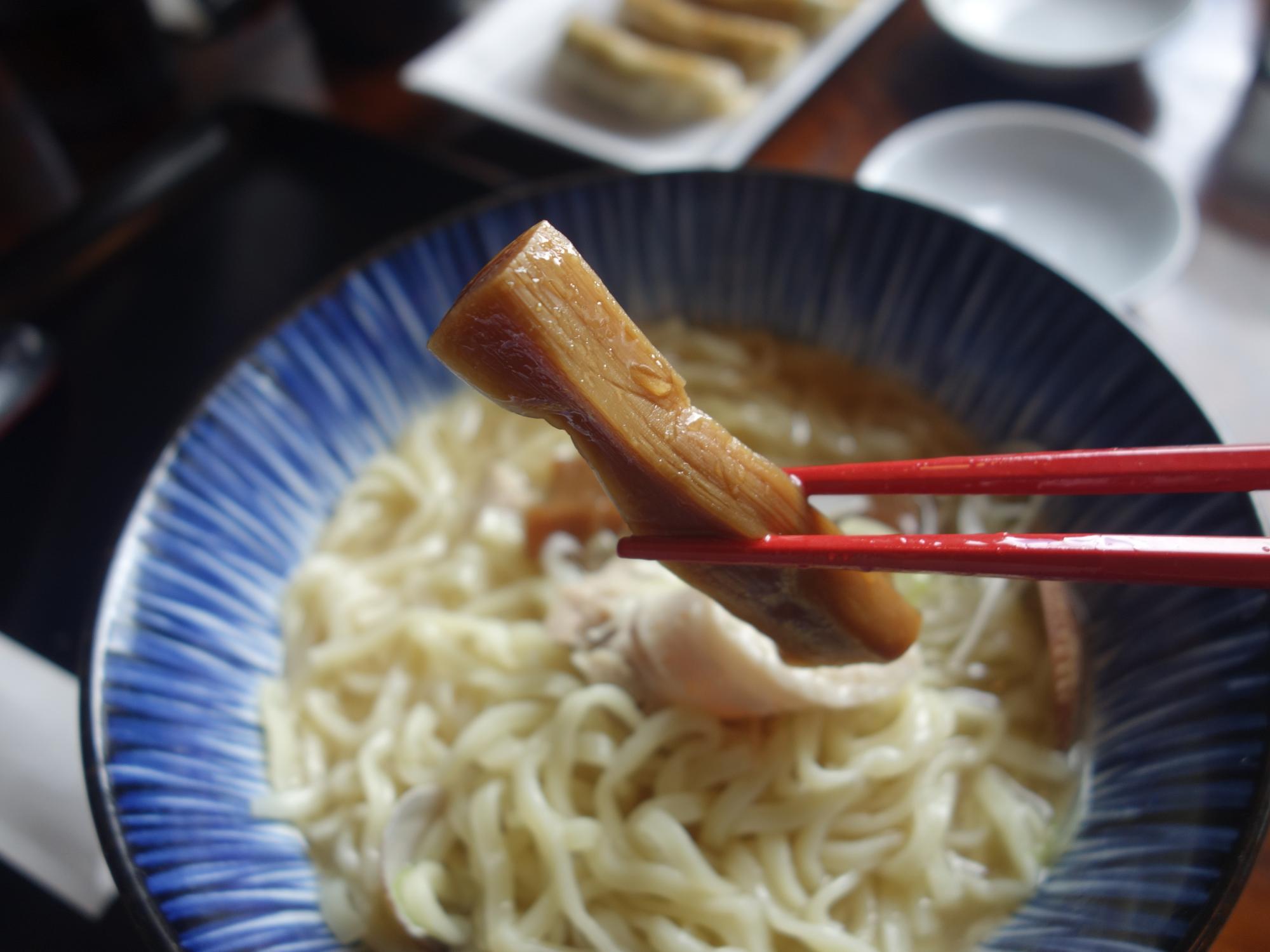 麺処 山 「出汁と貝と麺」シナチク