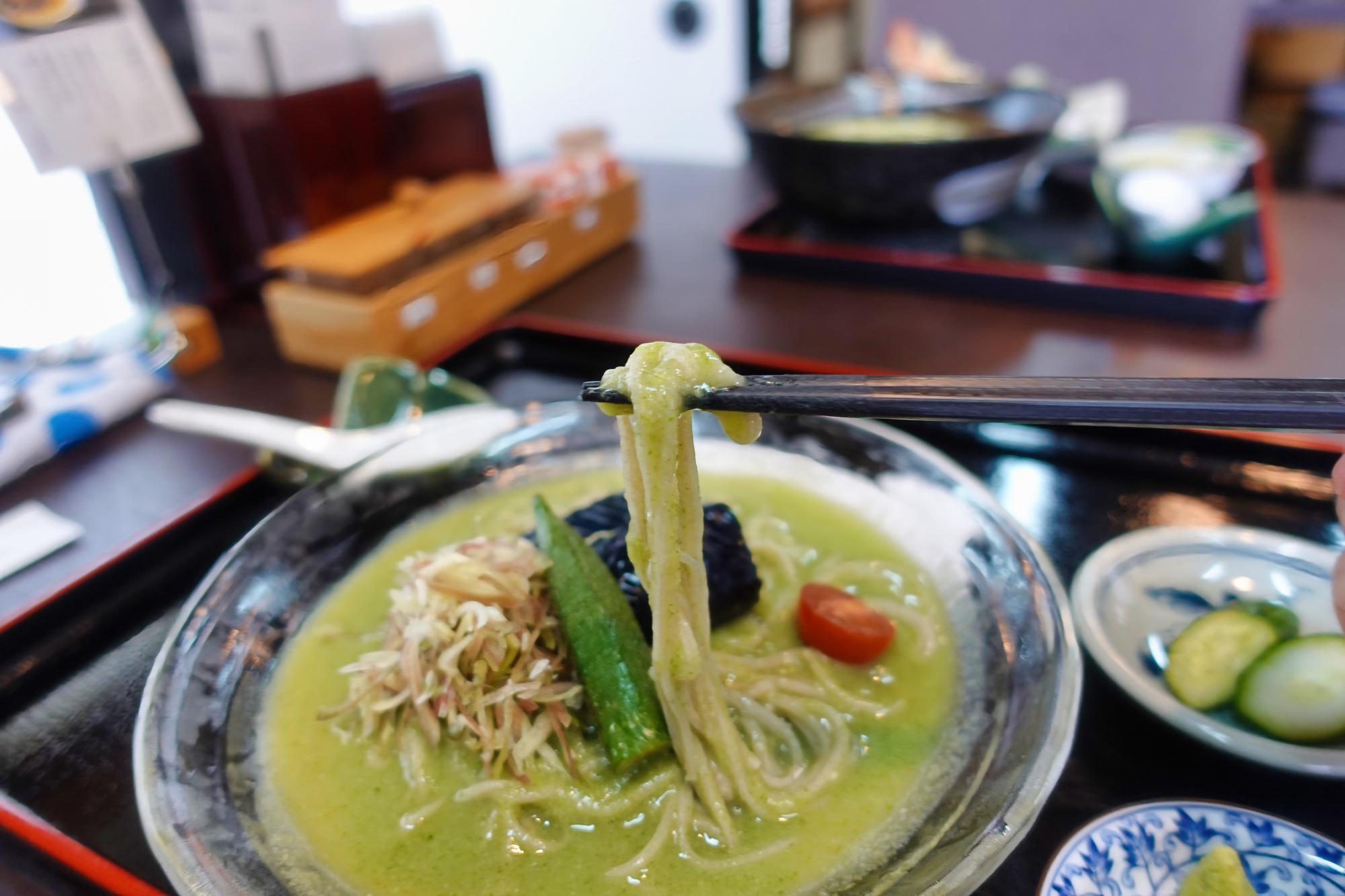 会津 おにやんま オクラとろろ蕎麦